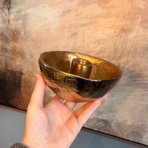 Gold Arhaus Decorative Bowl Candle Holder